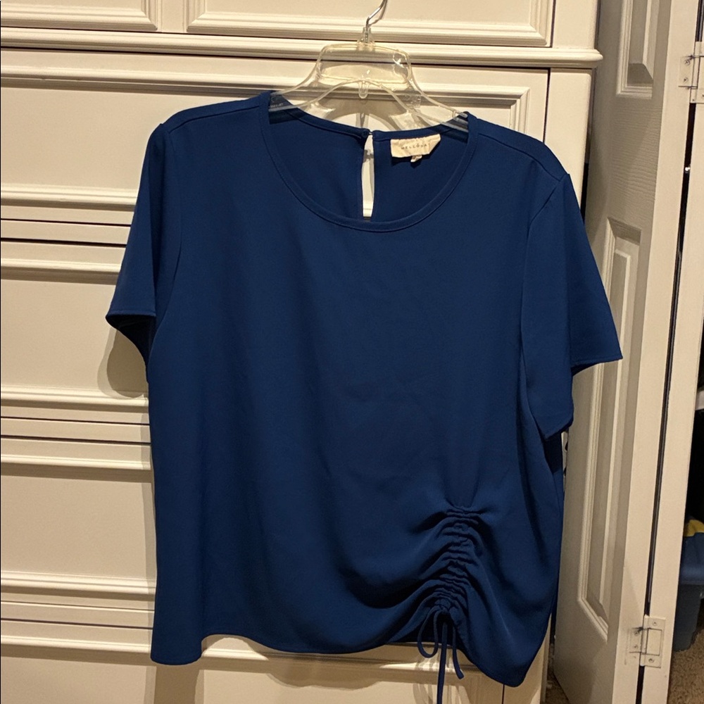 MELLODAY Blue-Green Short Sleeve Top